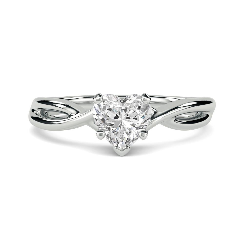 Modern Intertwined Heart Diamond Engagement Ring W