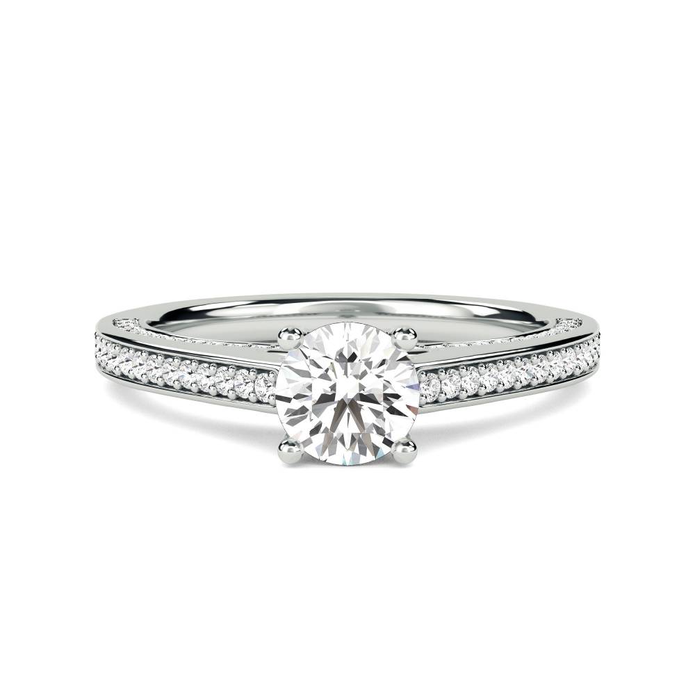 Unique Round Diamond Engagement Ring W