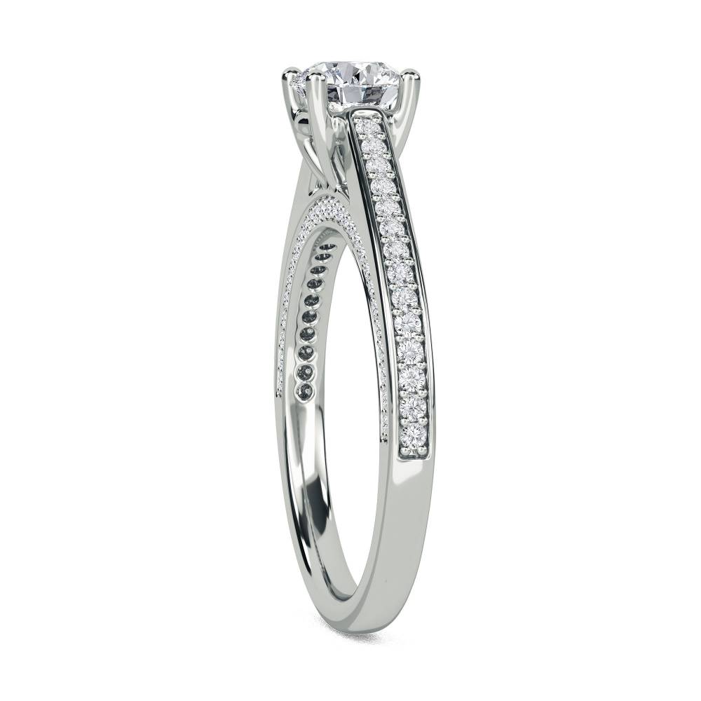 Unique Round Diamond Engagement Ring W
