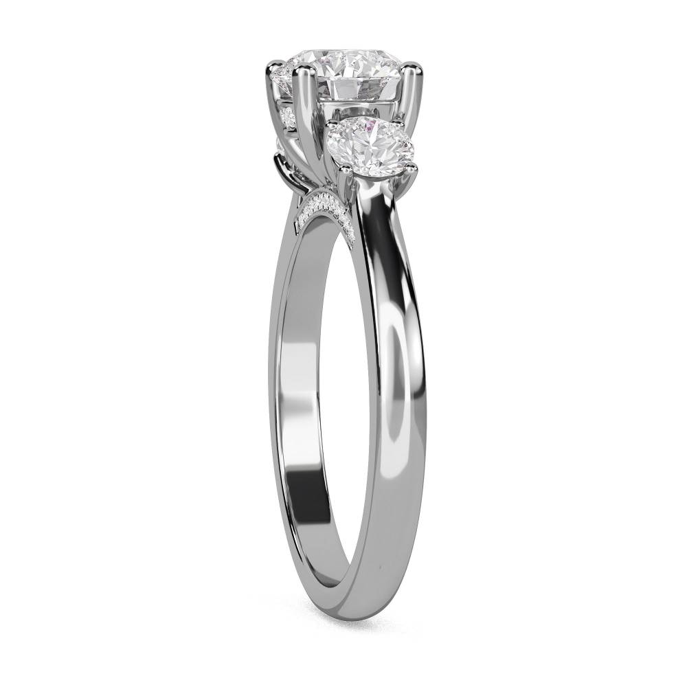 Unique 3 Stone Diamond Ring W