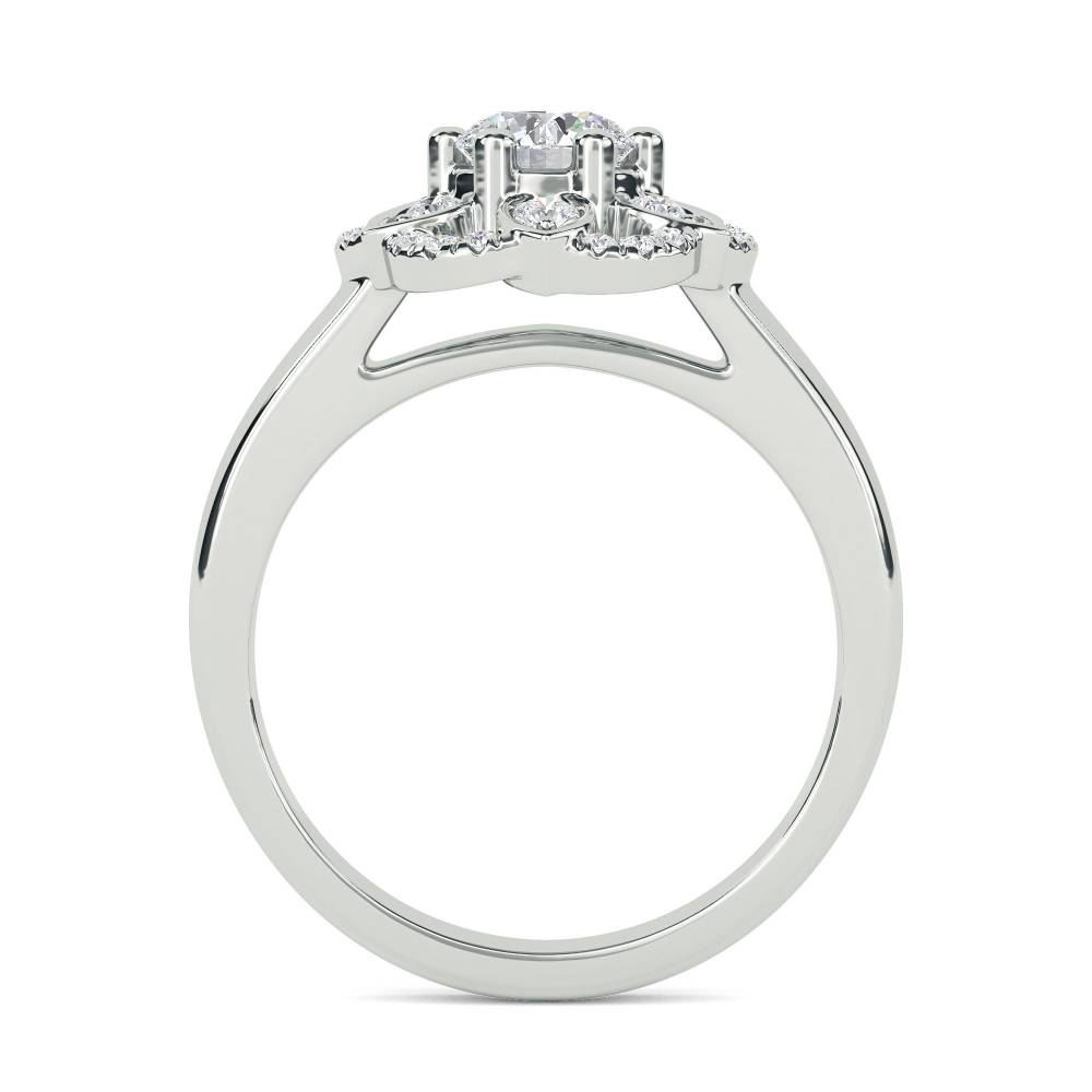 Flower Style Round Diamond Designer Ring W