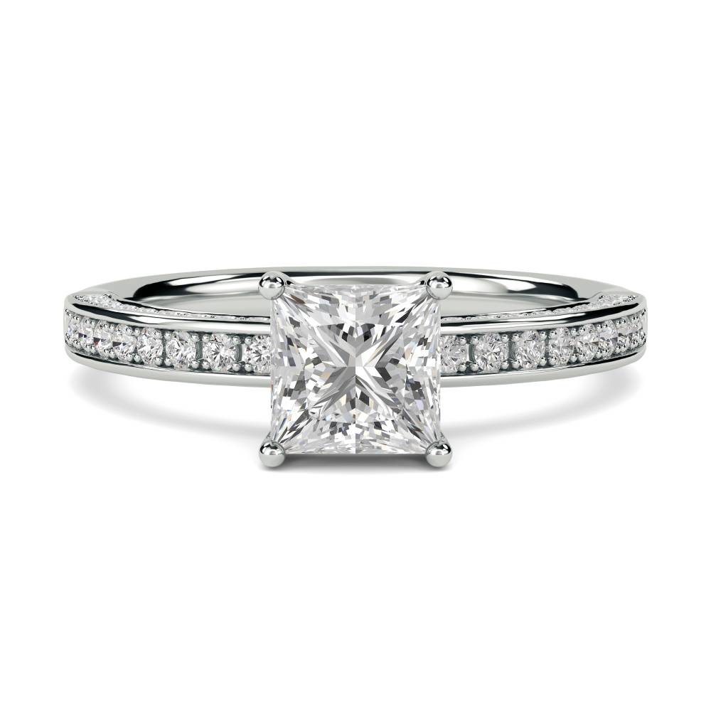 Unique Princess & Round Diamond Engagement Ring W