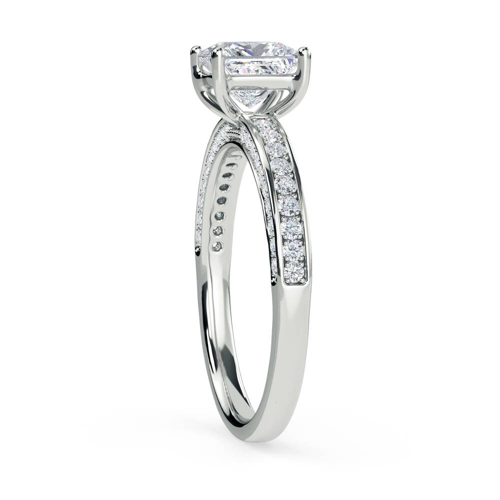 Unique Princess & Round Diamond Engagement Ring W