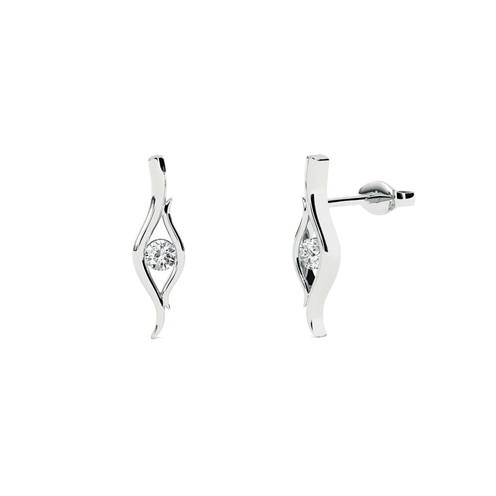 Wave Round Diamond Designer Earrings W