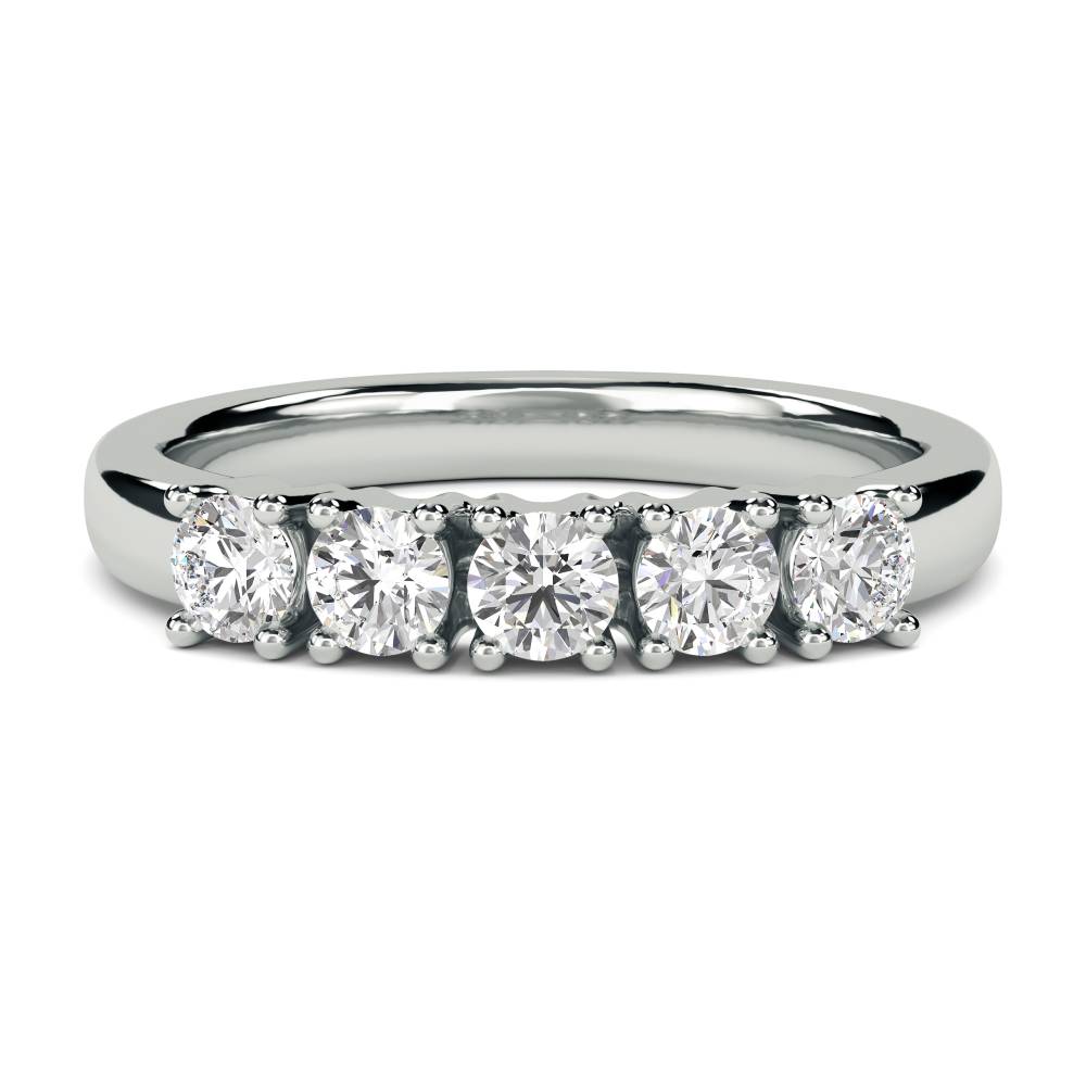 DHDOMHET137 5 Stone Round Diamond Half Eternity Ring W