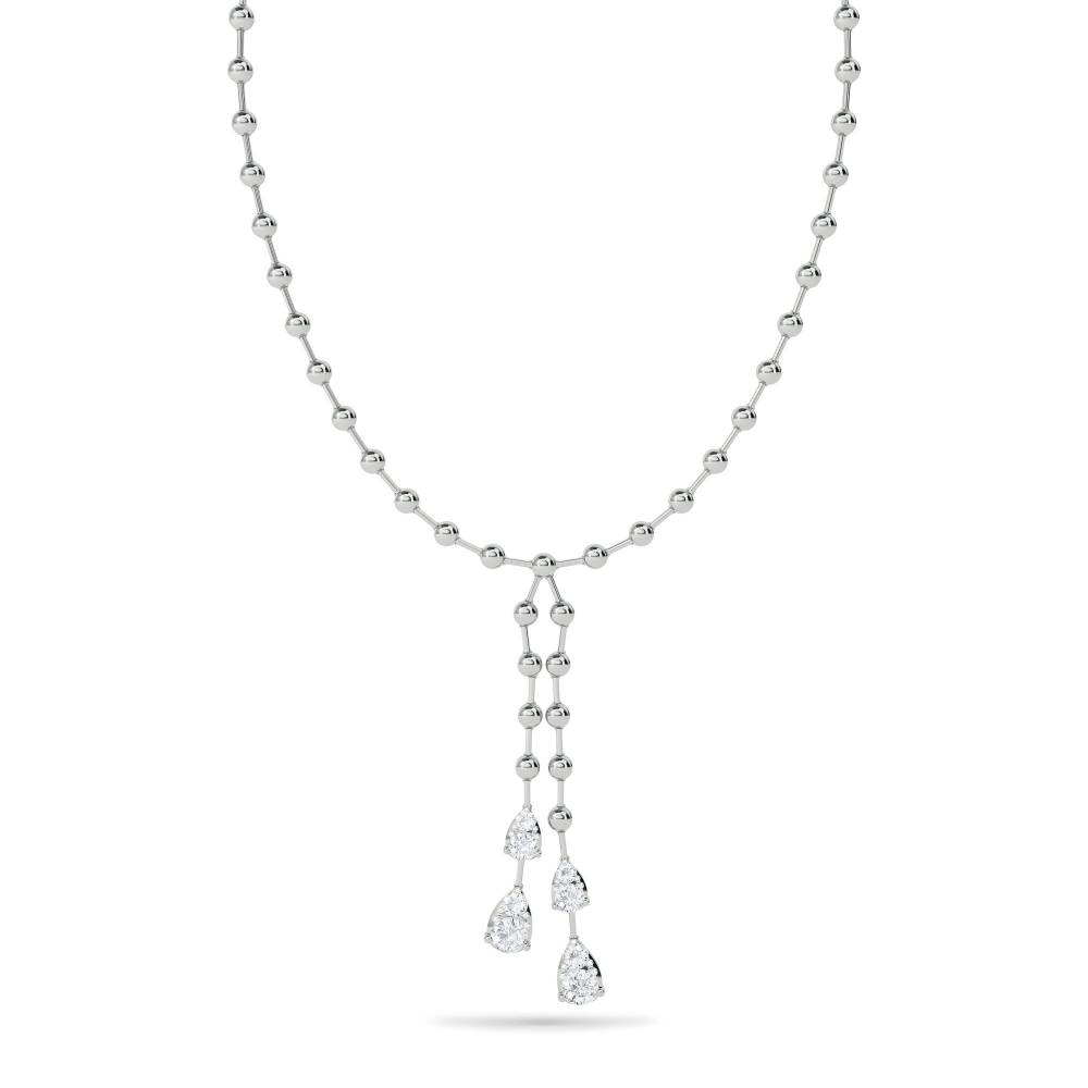 1.55ct VS/FG Elegant Round Diamond Two Drop Necklace W
