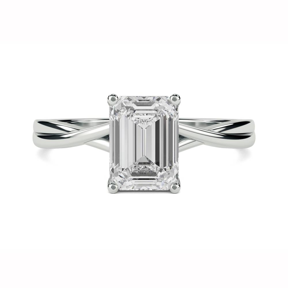 Emerald Diamond Infinity Twist Engagement Ring W