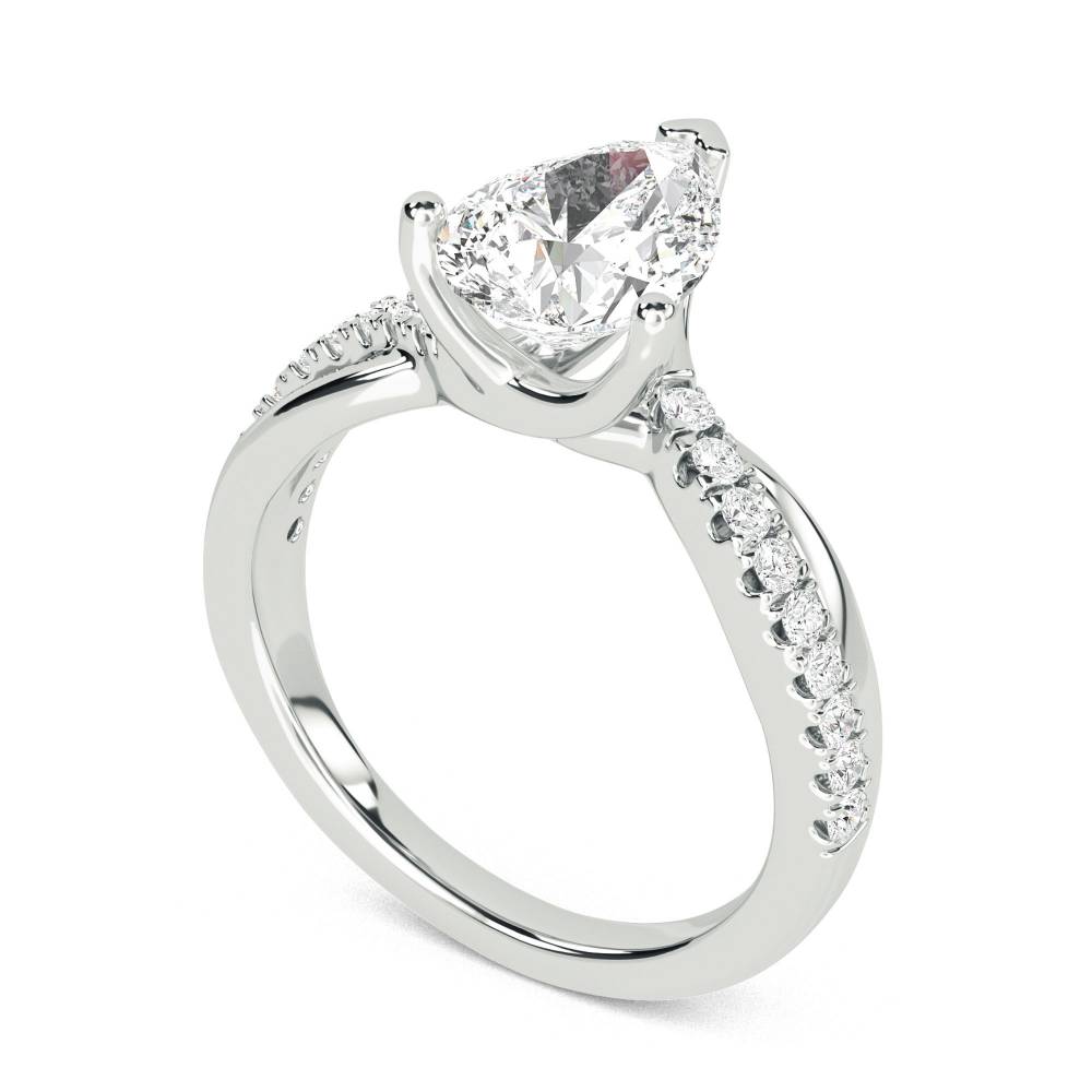 Infinity Pear & Round Diamond Engagement Ring W