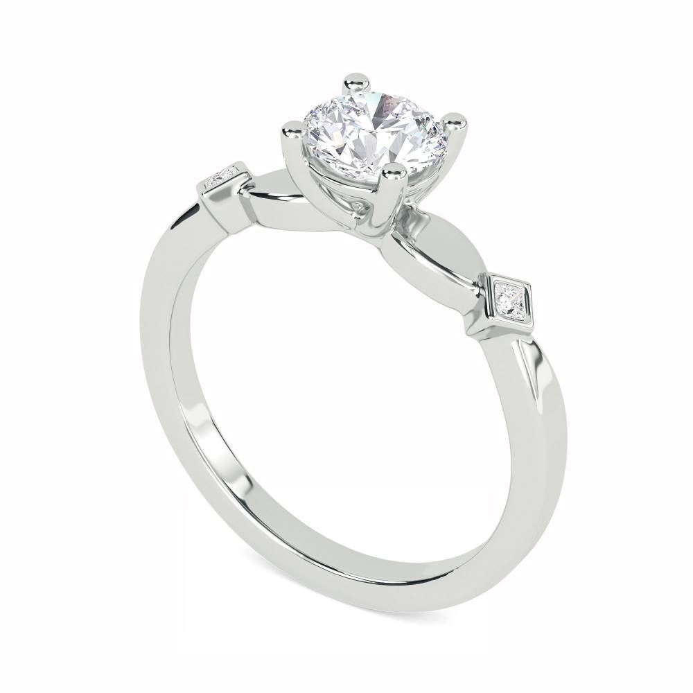 Round & Princess Diamond Designer Ring W