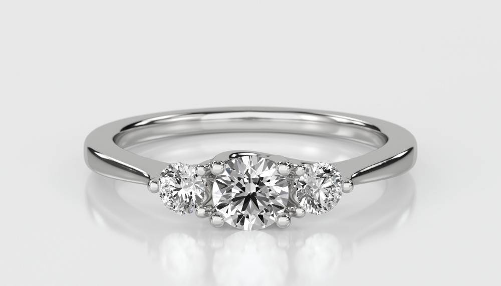 DHDOMR31016 Crossover Round Diamond Trilogy Ring W