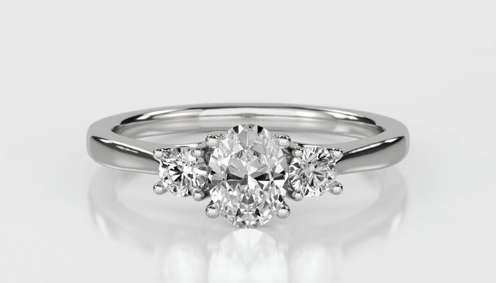 DHDOMR3266 Oval & Round Diamond Trilogy Ring W