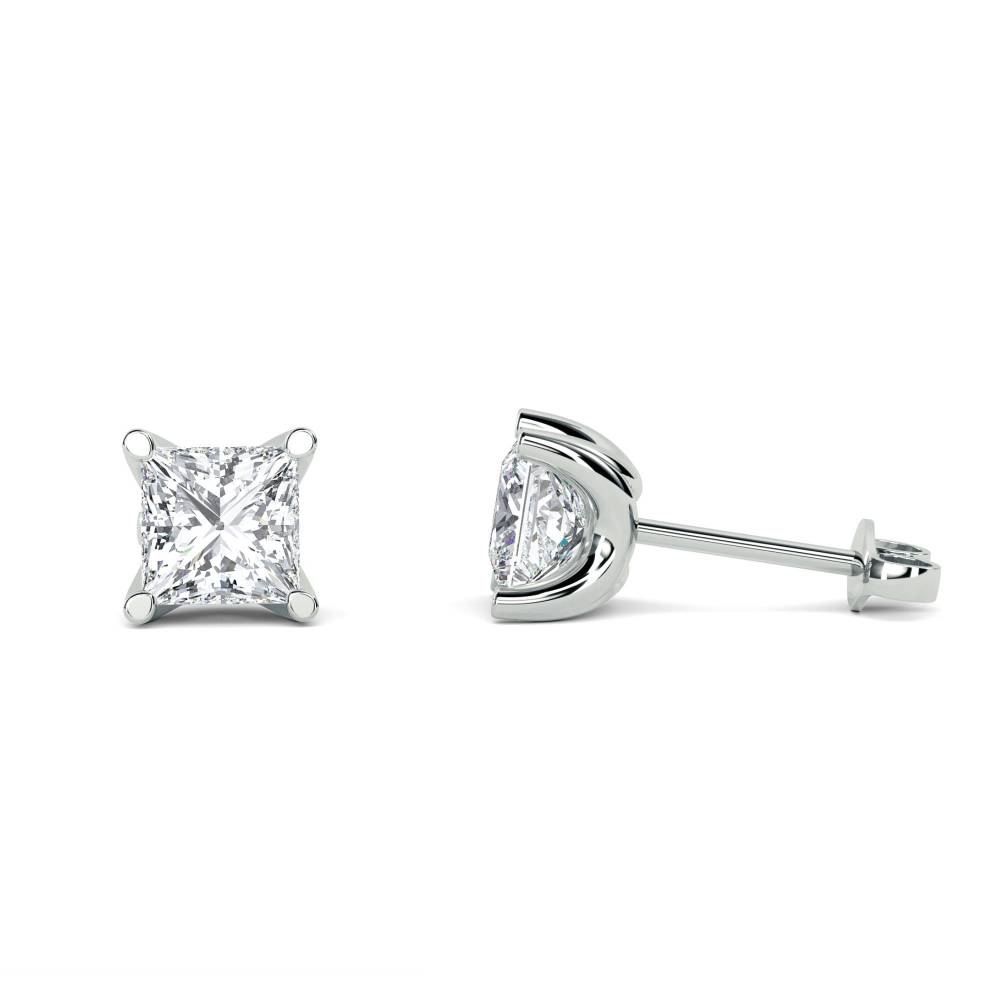 U Prong Princess Diamond Earrings P