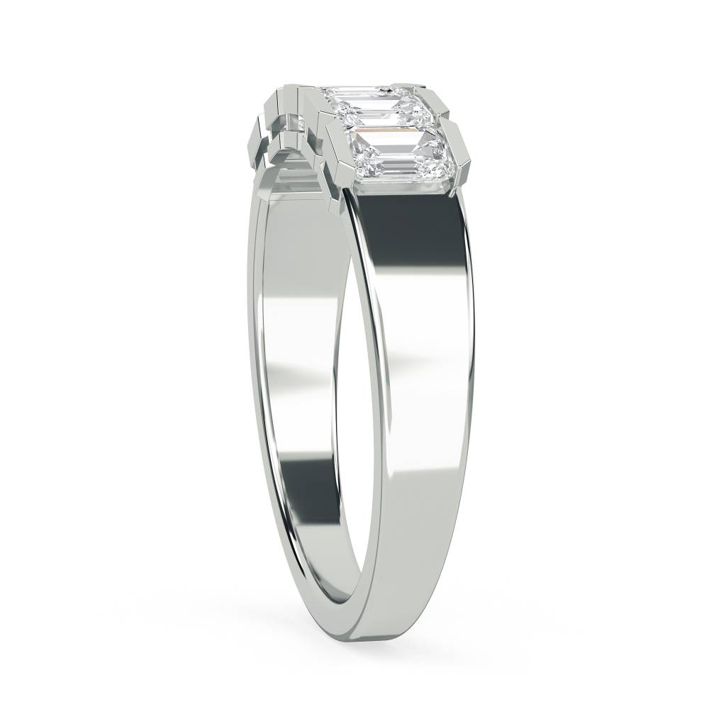DHHET1004 5 Stone Emerald Diamond Half Eternity Ring W