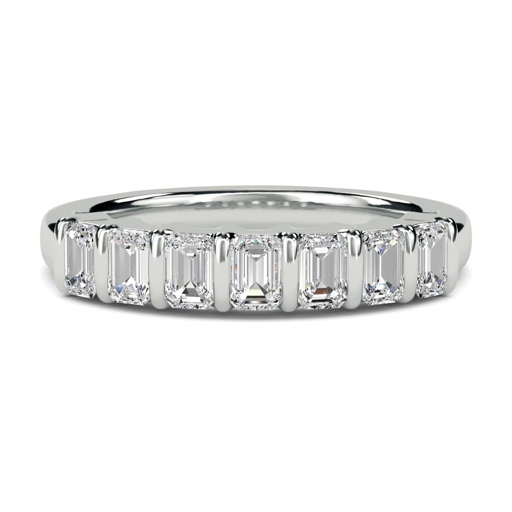 DHHET1005 7 Stone Emerald Diamond Half Eternity Ring W