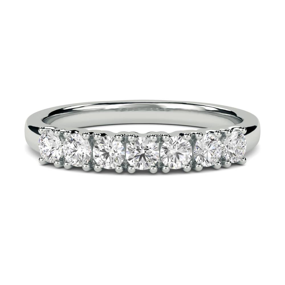 DHHET138 7 Stone Round Diamond Half Eternity Ring W