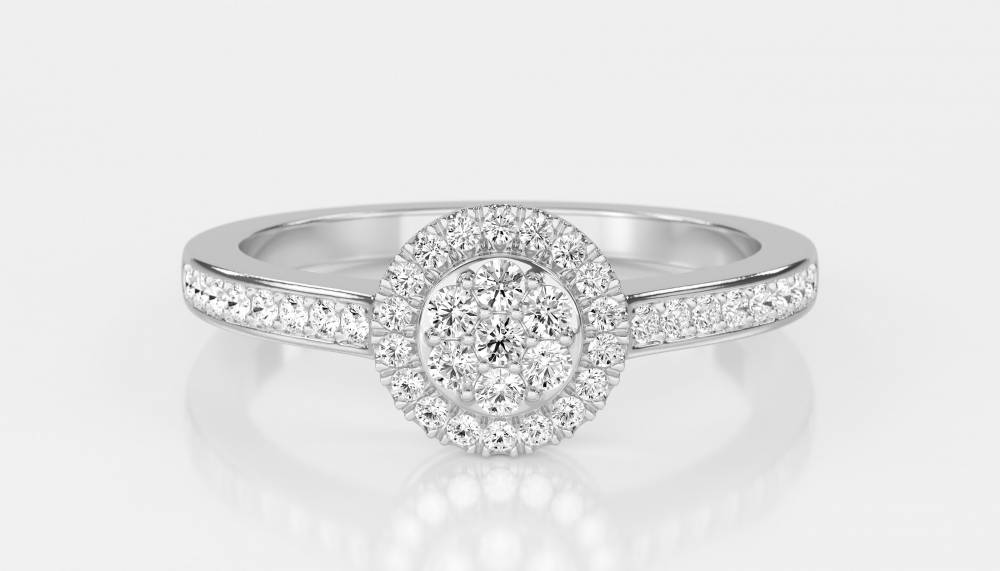 0.50ct Elegant Round Diamond Cluster Ring W