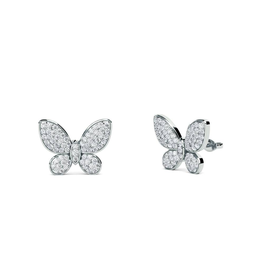 0.50ct Modern Designer Butterfly Round Diamond Earrings W