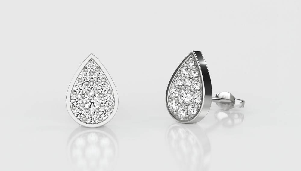 0.20ct Classic Round Diamond Cluster Earrings W