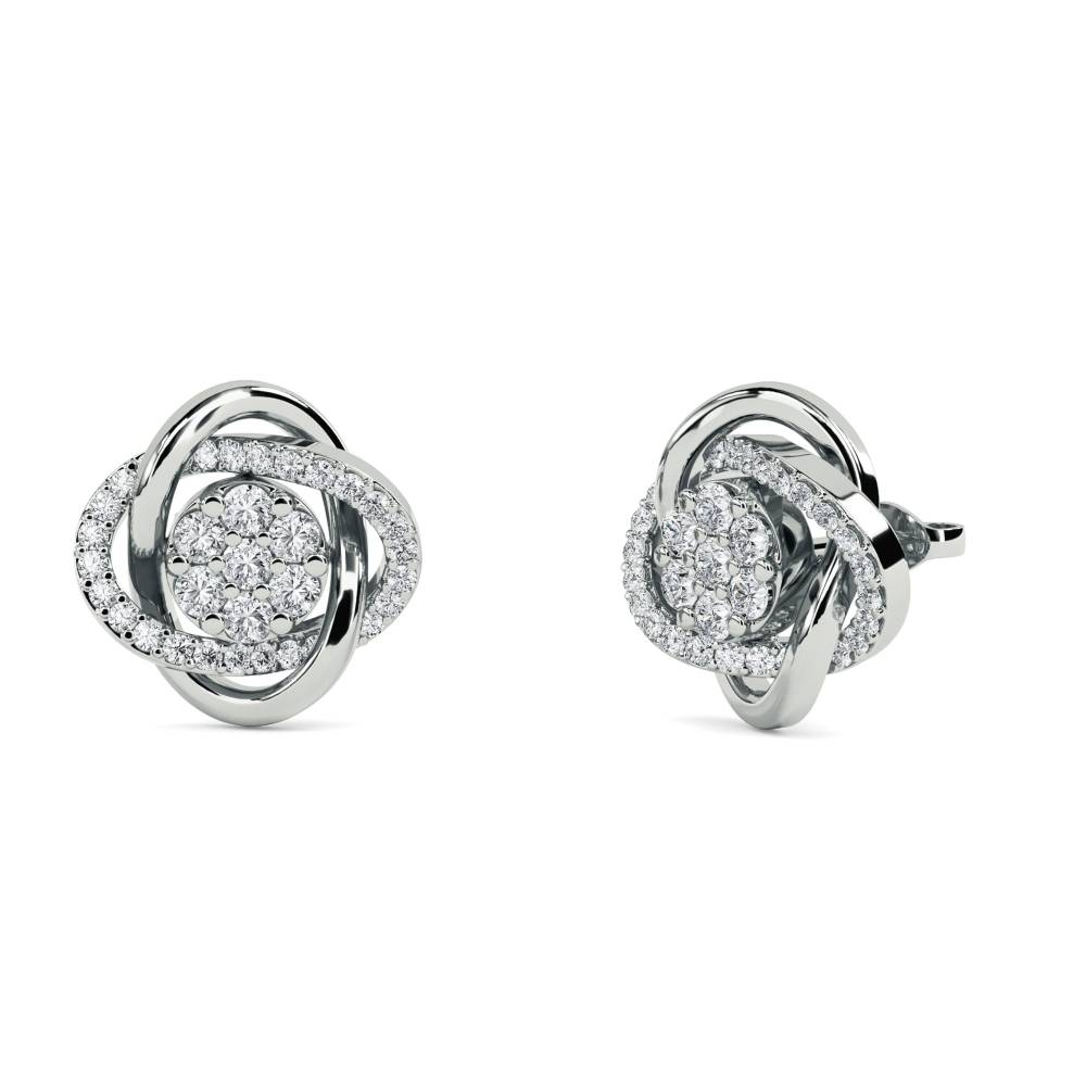 Unique Round Diamond Knot Earrings W