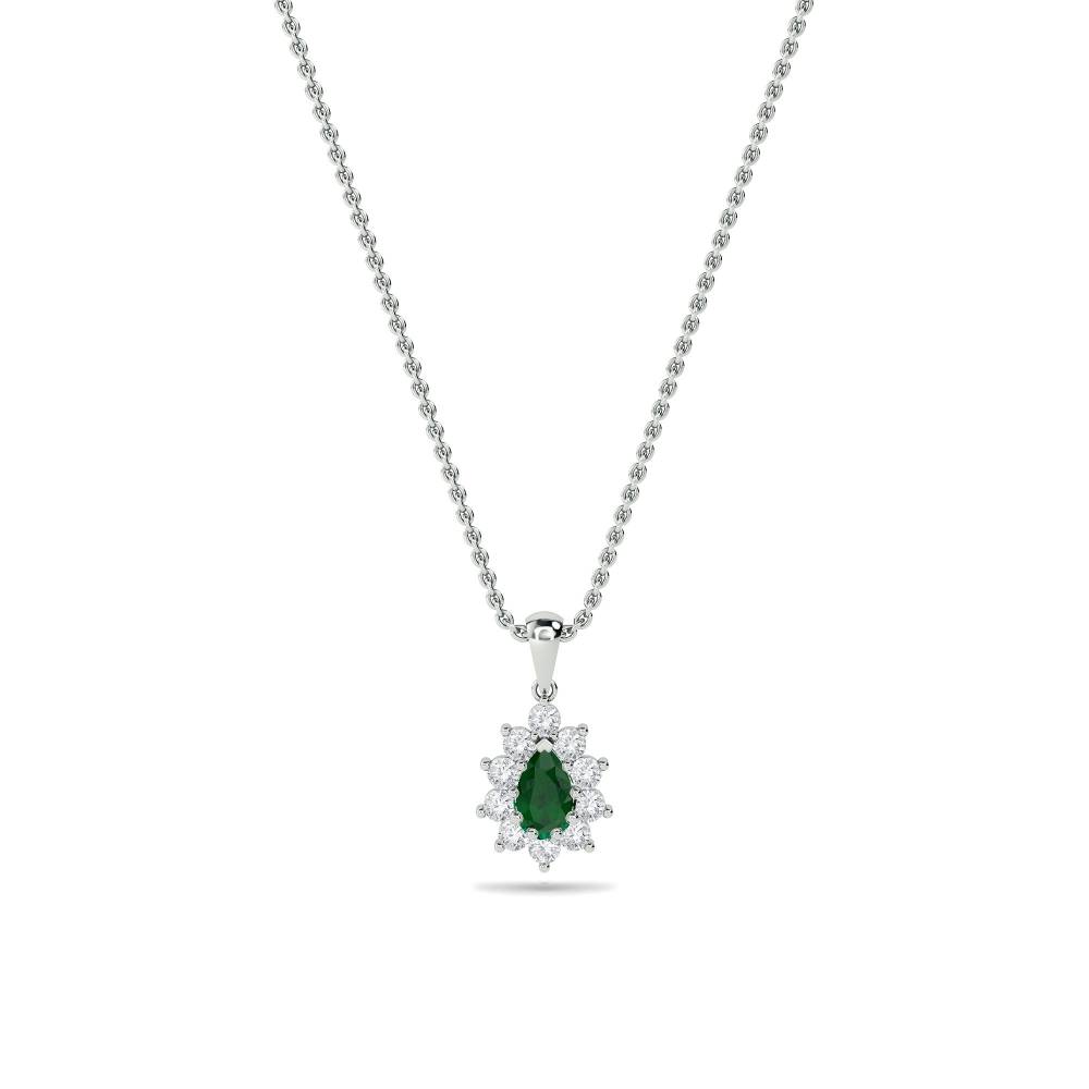 Emerald & Diamond Pendant W