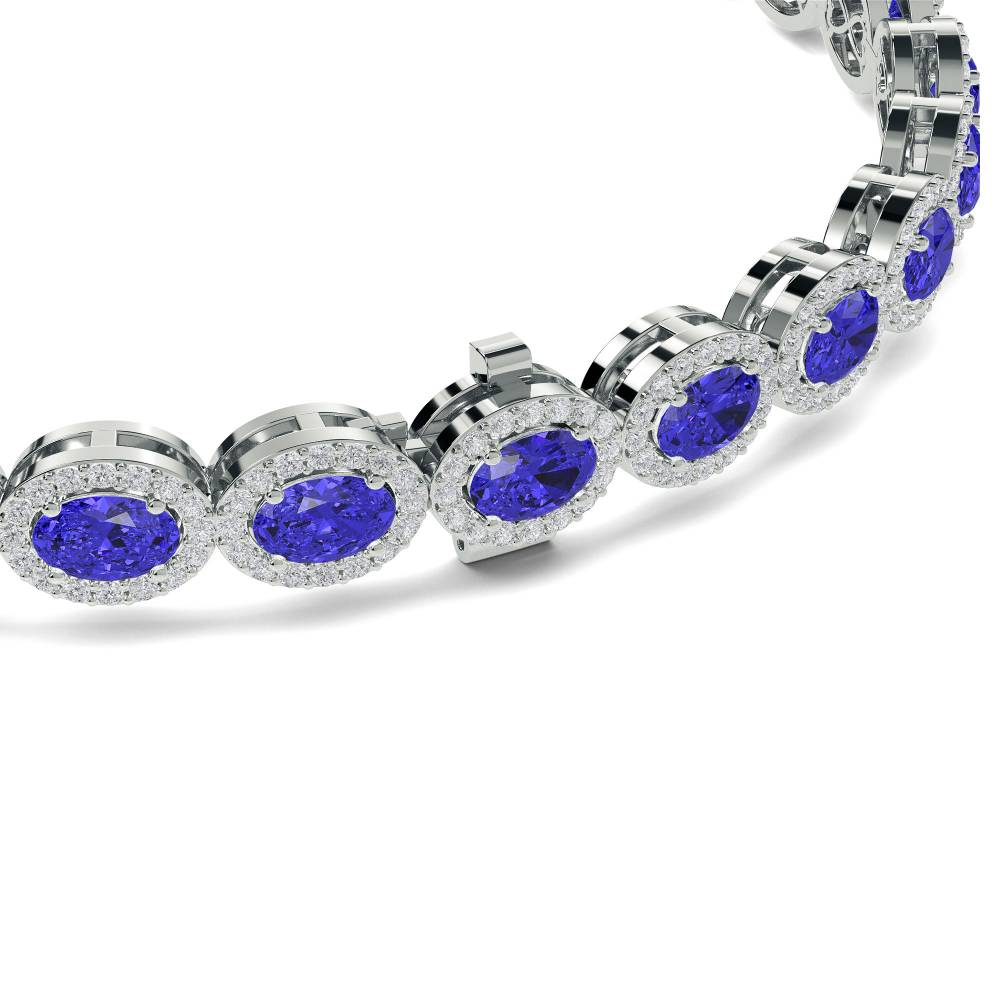 12.30ct Elegant Diamond & Blue Sapphire Tennis Bracelet W