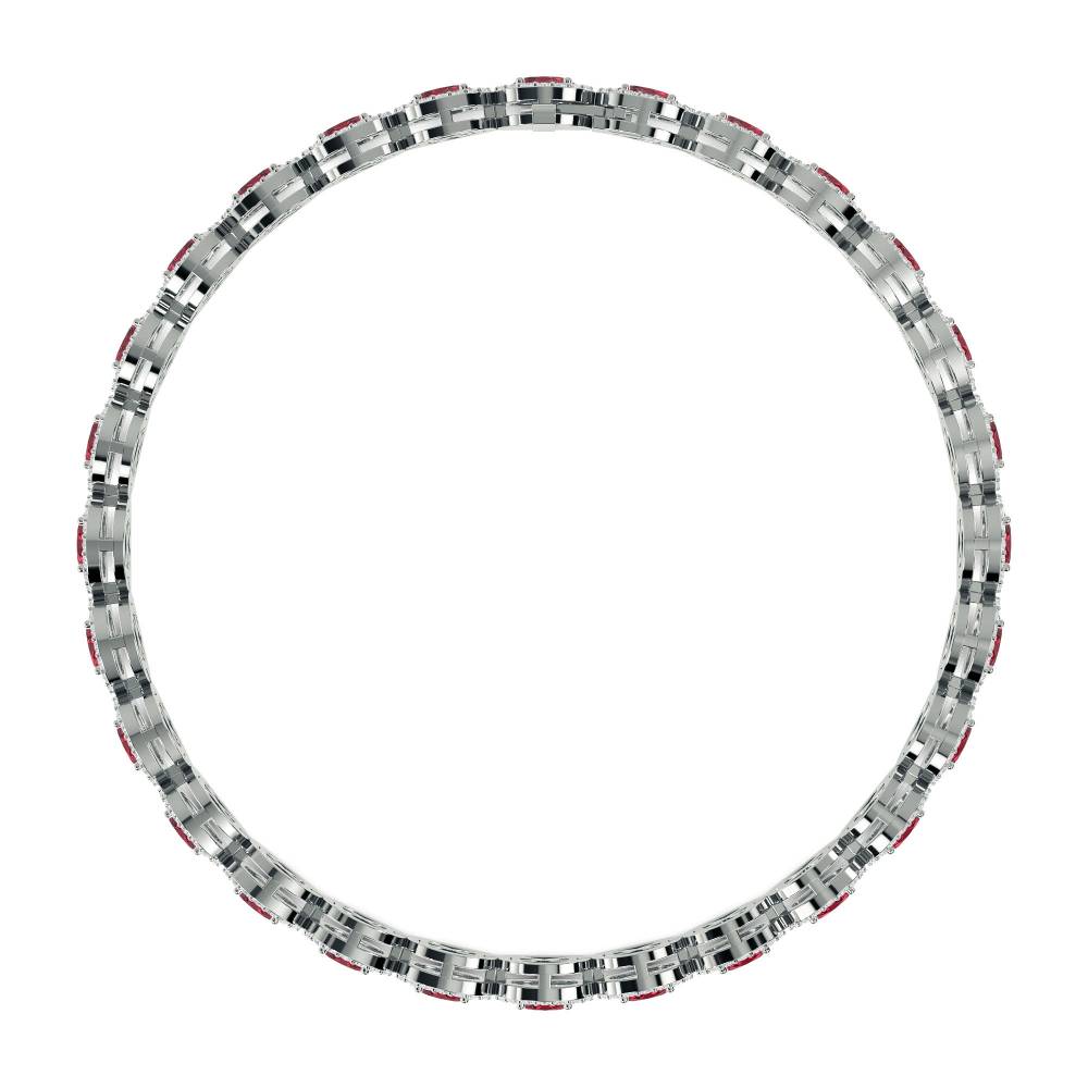 12.30ct Elegant Diamond & Ruby Tennis Bracelet W
