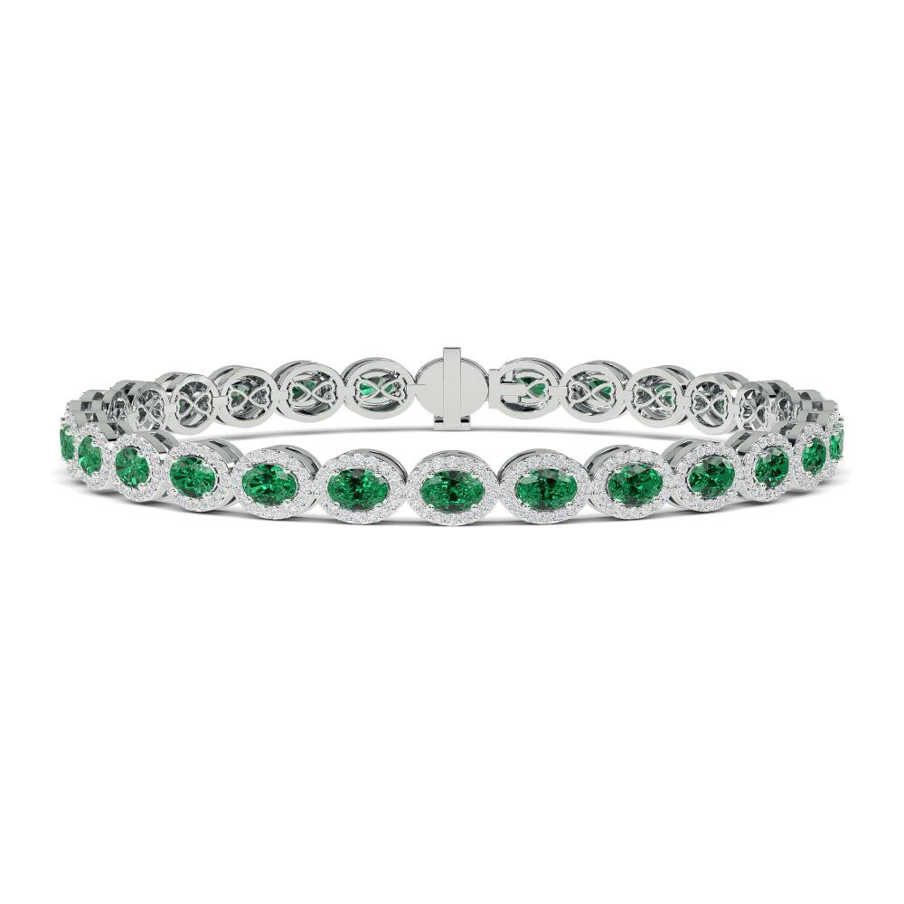 12.30ct Elegant Diamond & Emerald Tennis Bracelet W