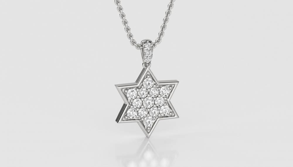 Cluster Star Round Diamond Designer Pendant W