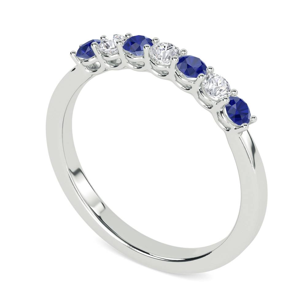 0.90ct Blue Sapphire And Diamond Eternity Ring W