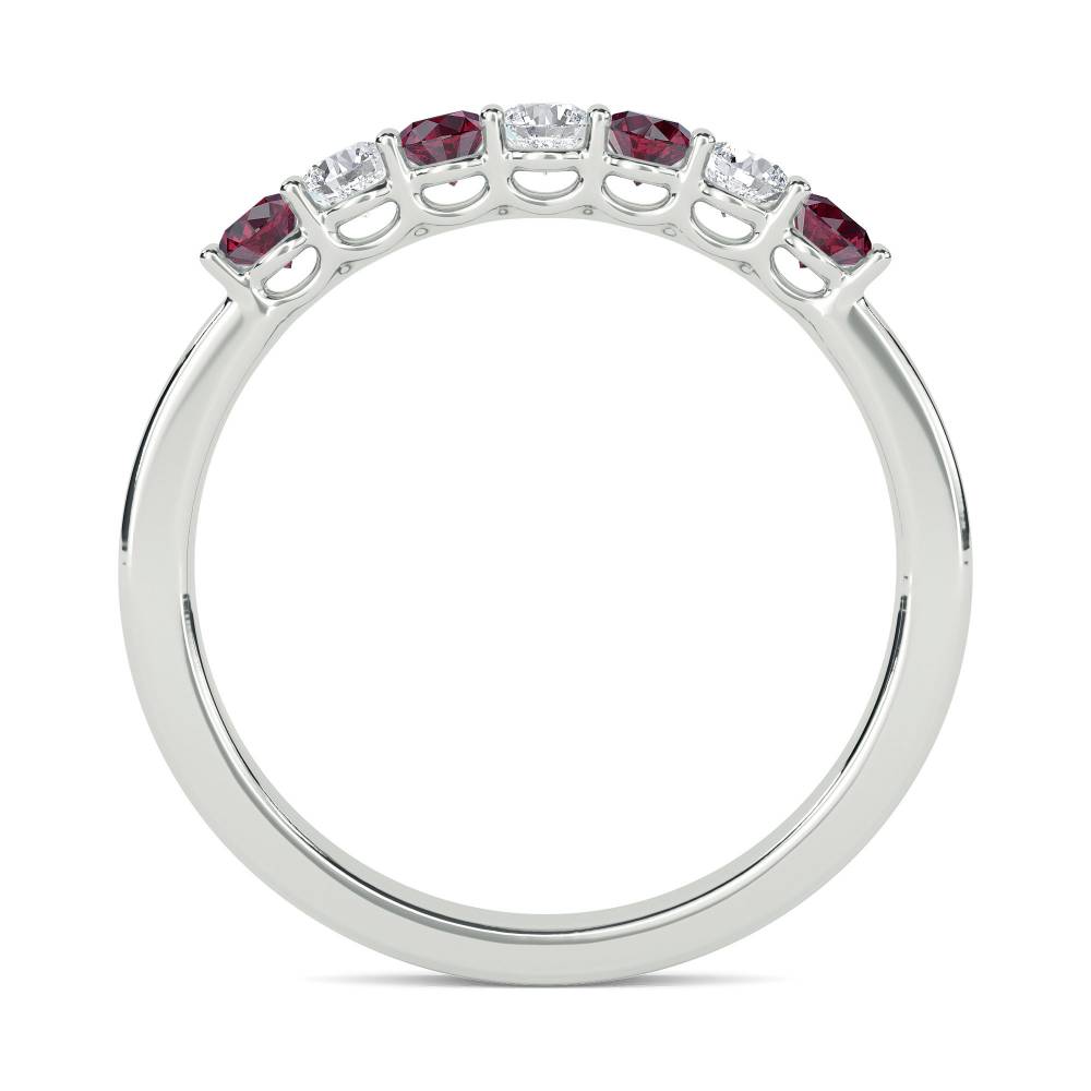 0.90ct Red Ruby And Diamond Eternity Ring W