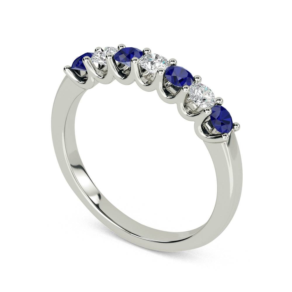 0.50ct Blue Sapphire & Diamond Eternity Ring W