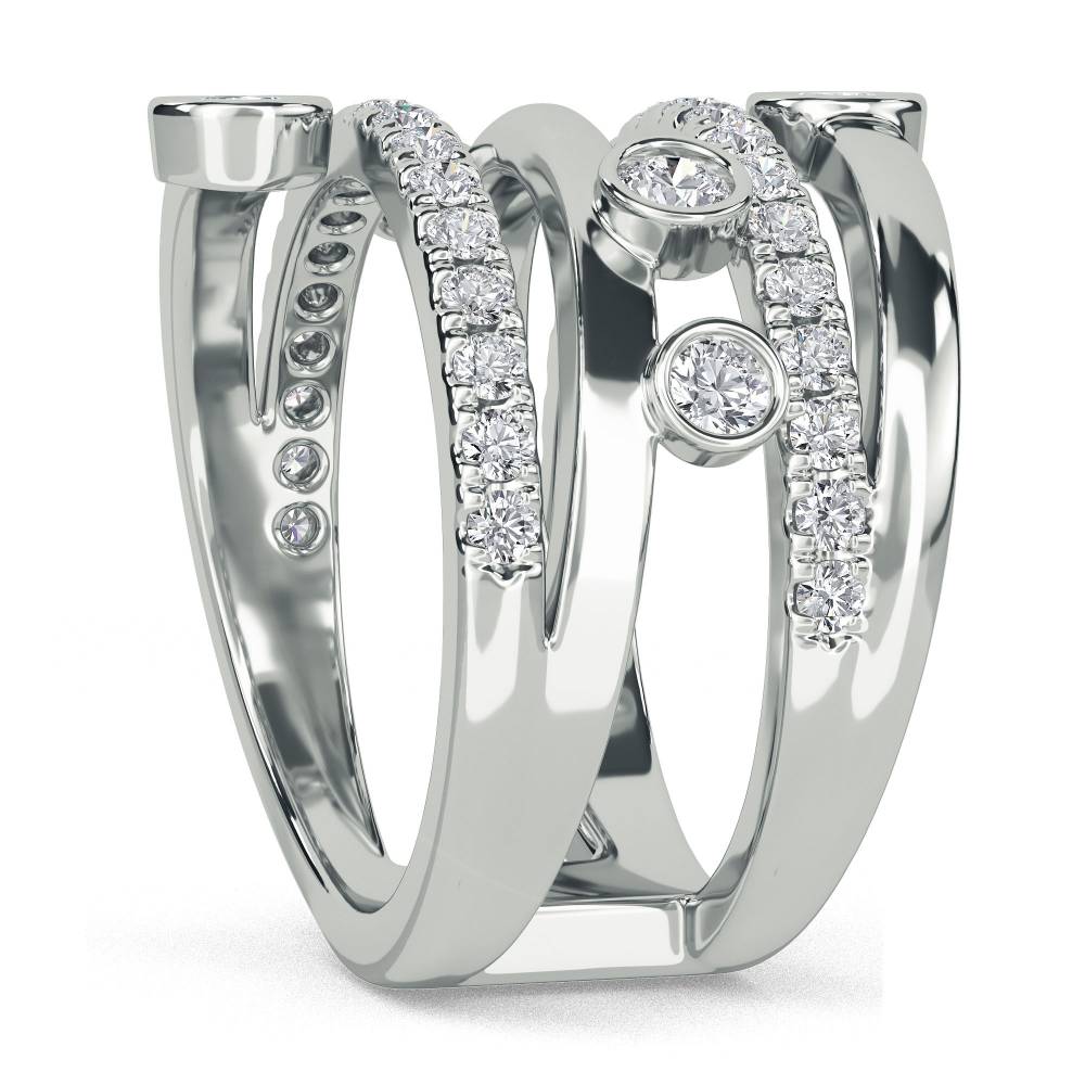 0.60ct Elegant Swirl Round Diamond Dress Ring W