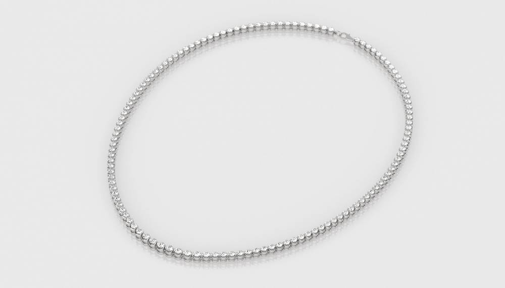 14.00ct VS/FG Round Diamond Claw Set Tennis Necklace W