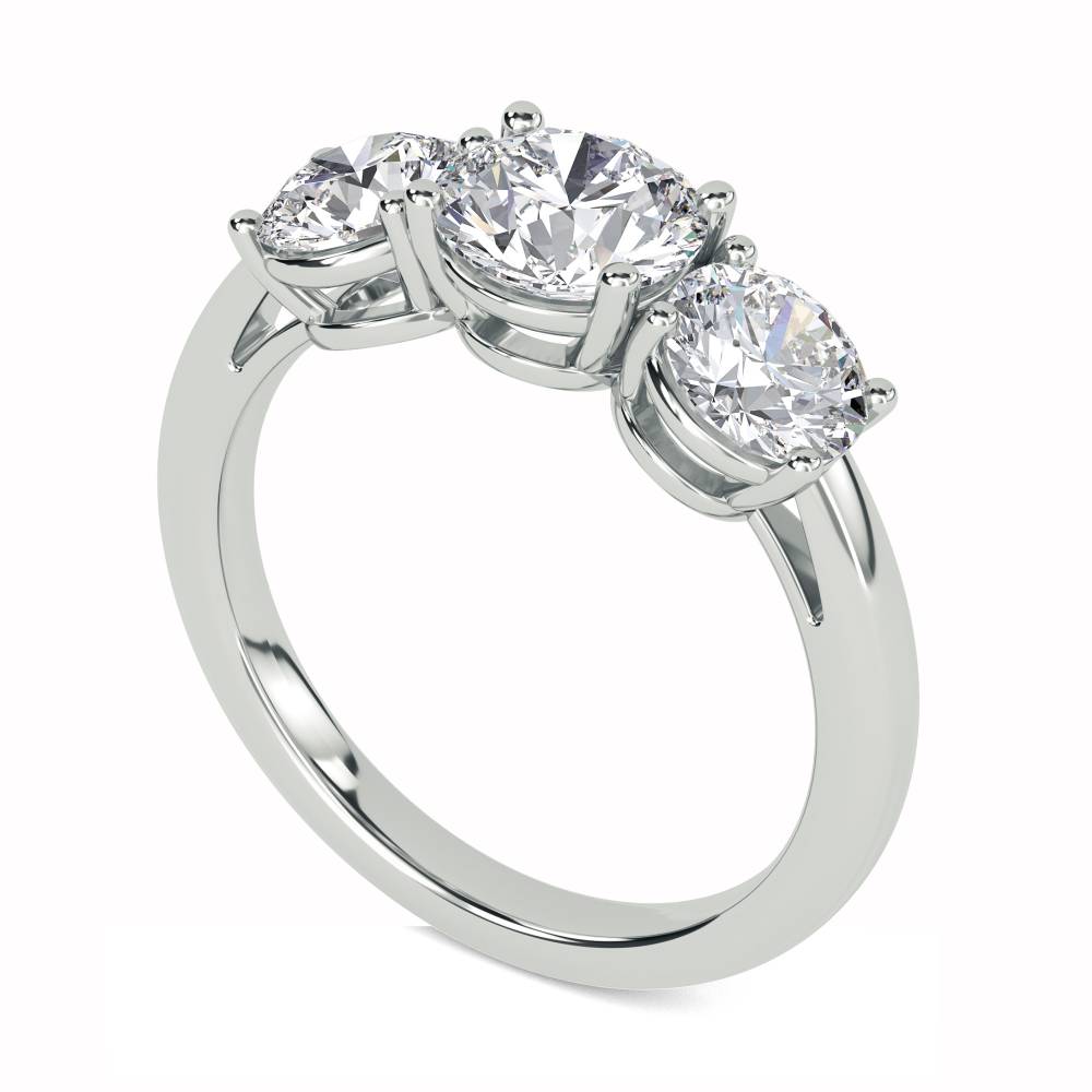 DHMT03328 Traditional Round Diamond Trilogy Ring W