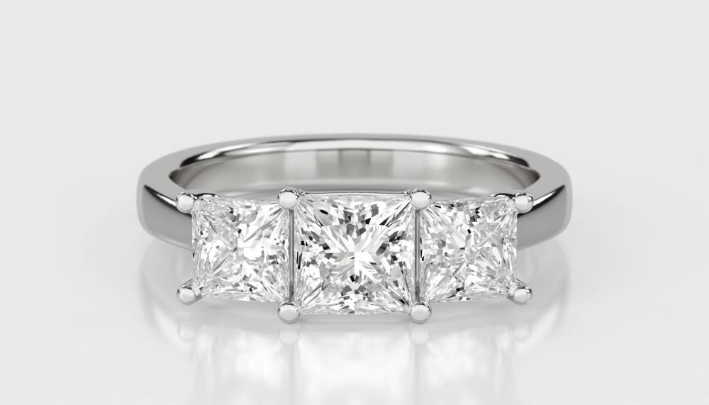 DHMT03346 Traditional Princess Diamond Trilogy Ring W
