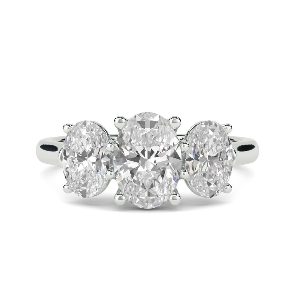 Elegant Oval Diamond Trilogy Ring W