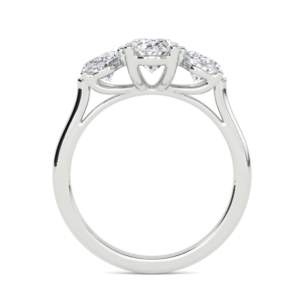 Elegant Oval Diamond Trilogy Ring W