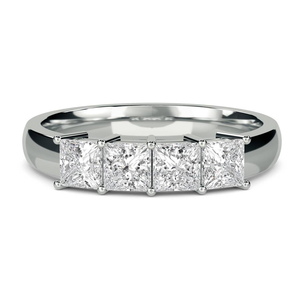DHMT04002PRI Four Stone Princess Diamond Half Eternity Ring W