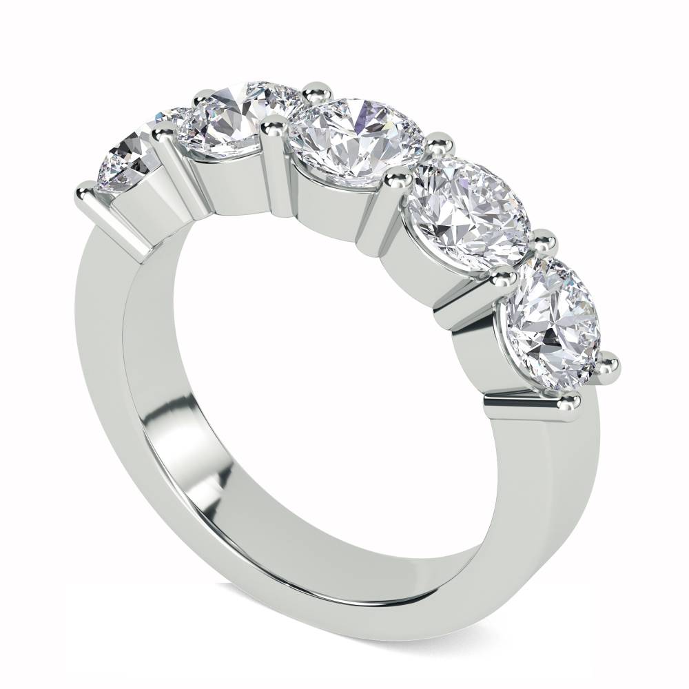 DHMT05088 5 Stone Round Diamond Half Eternity Ring W