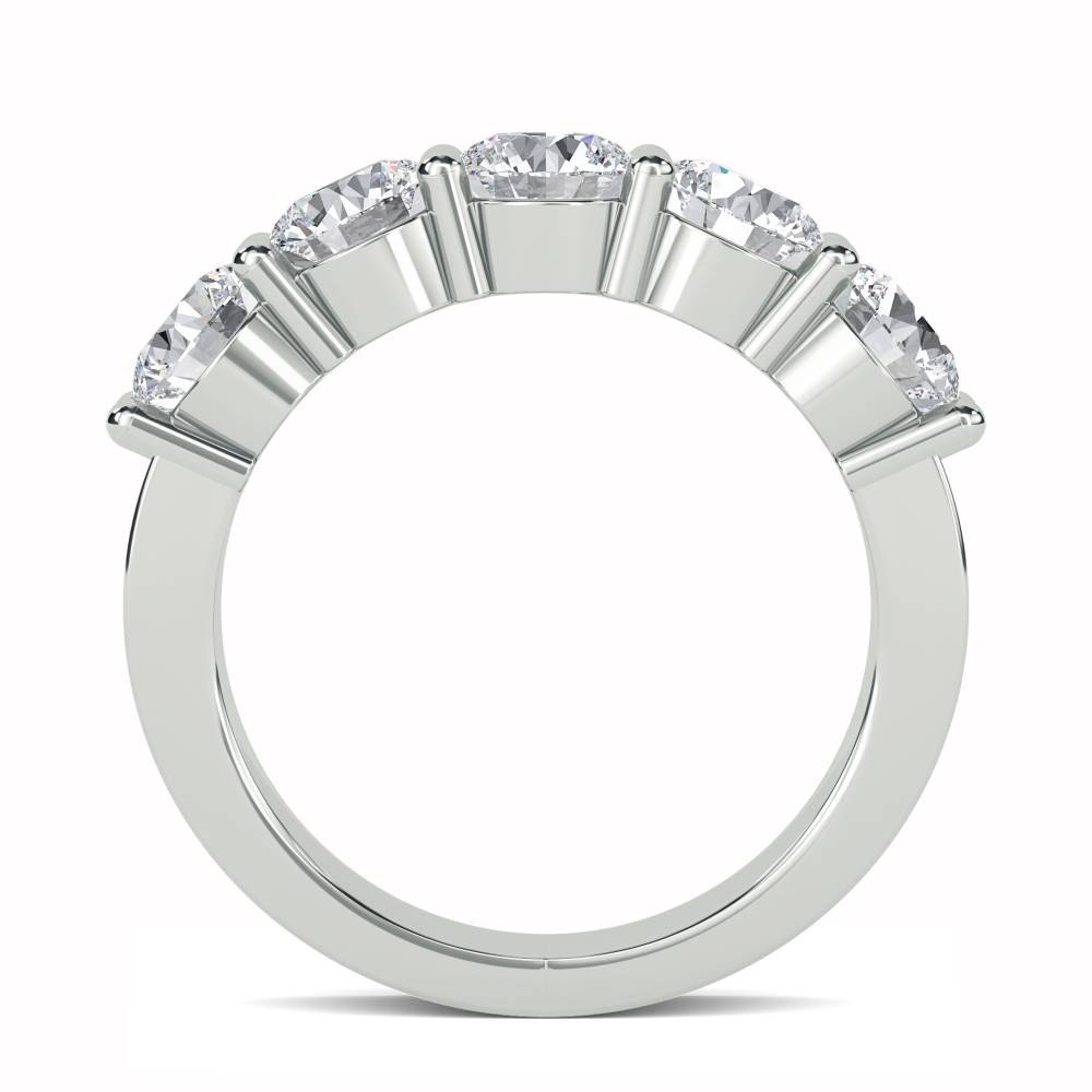DHMT05088 5 Stone Round Diamond Half Eternity Ring W
