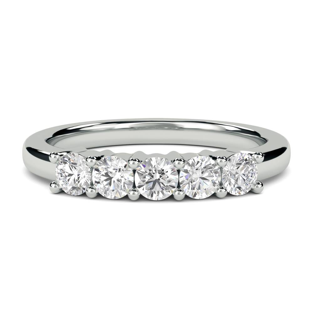 DHMT05102 5 Stone Round Diamond Half Eternity Ring W