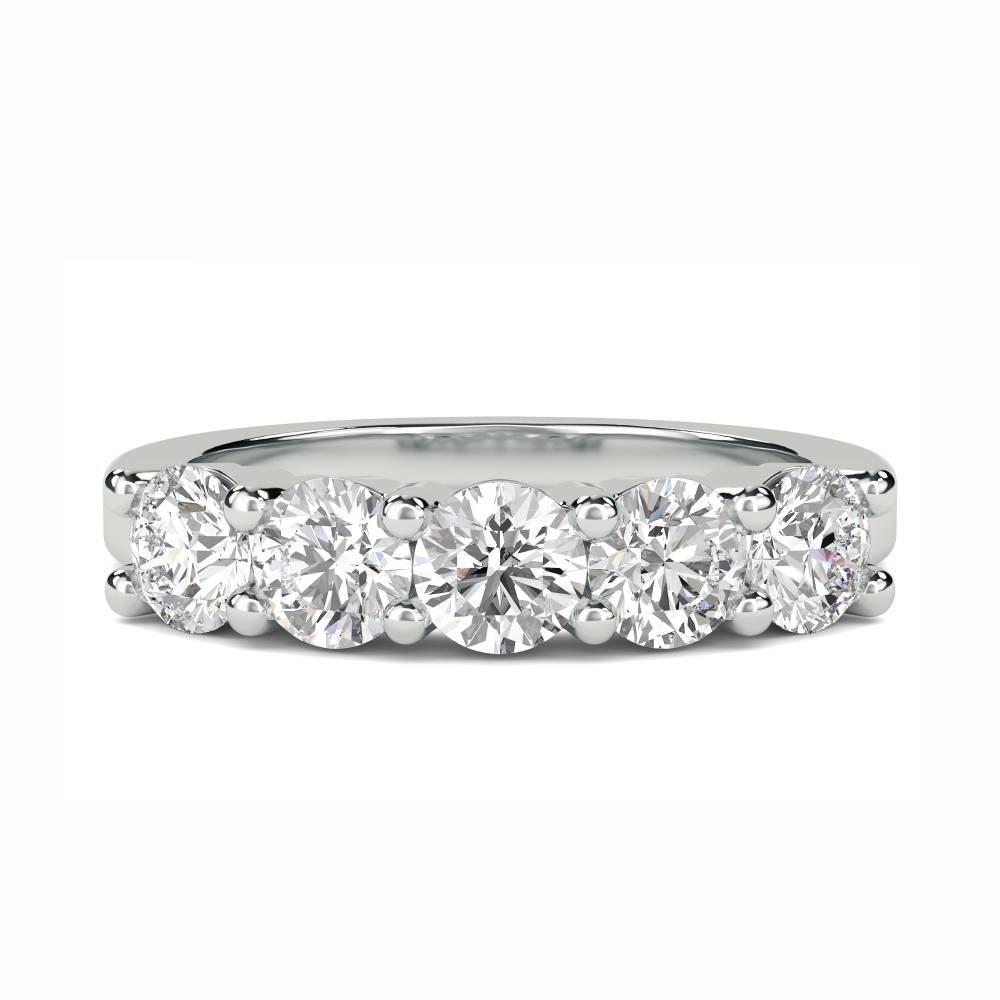 DHMT05104 5 Stone Round Diamond Half Eternity Ring W