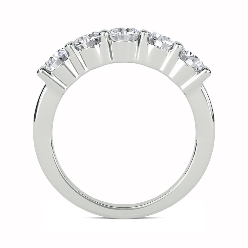 DHMT05104 5 Stone Round Diamond Half Eternity Ring W