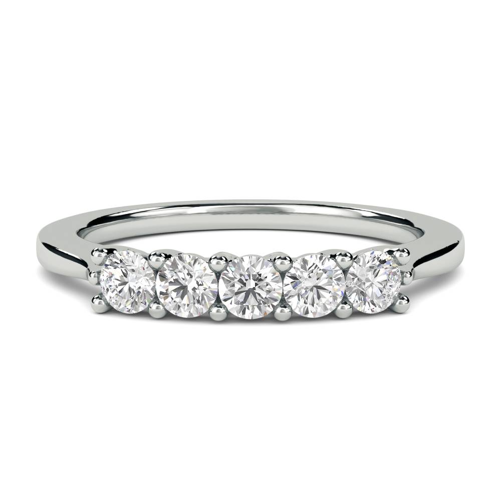 DHMT05134 5 Stone Round Diamond Half Eternity Ring W
