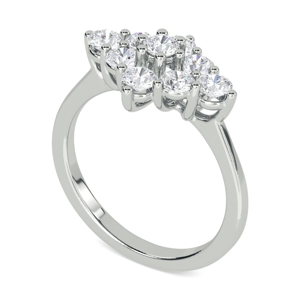 Round Diamond Cluster Ring W
