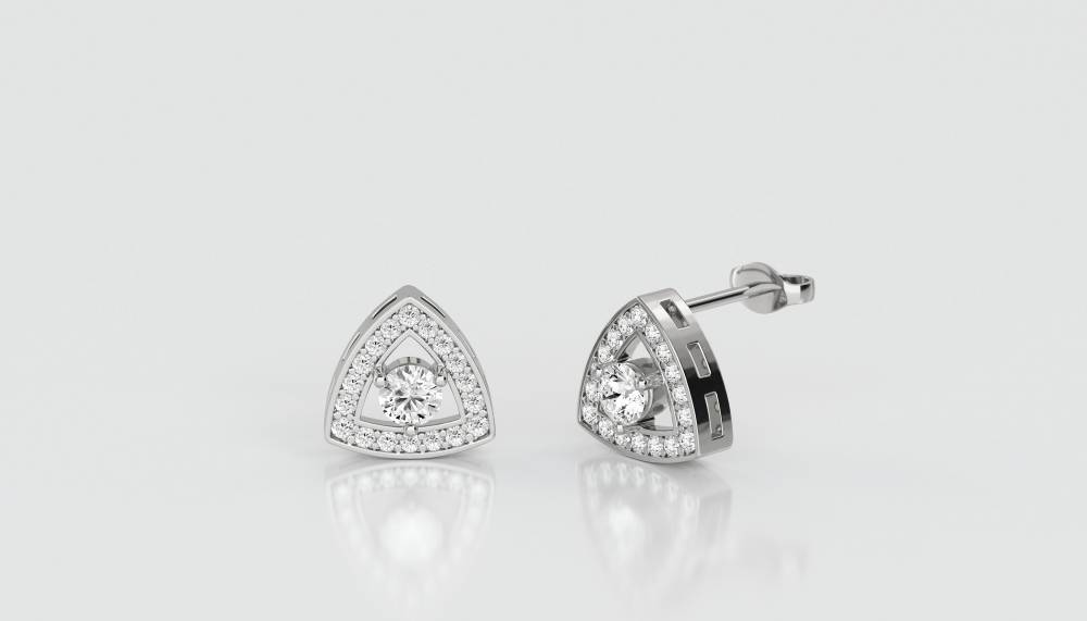 Round Diamond Cluster Earrings W
