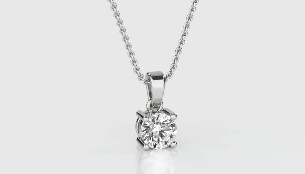 0.10 SI/G-H Traditional Round Diamond Solitaire Pendant W