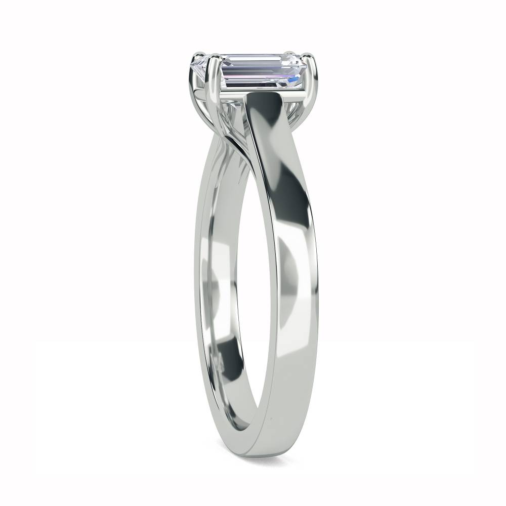 Unique Crossover Emerald Diamond Engagement Ring W