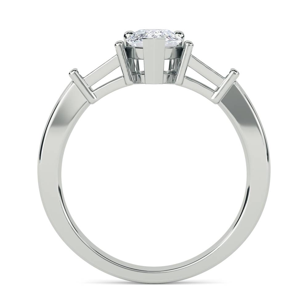 DHRX3312 Modern Pear & Baguette Diamond Trilogy Ring W