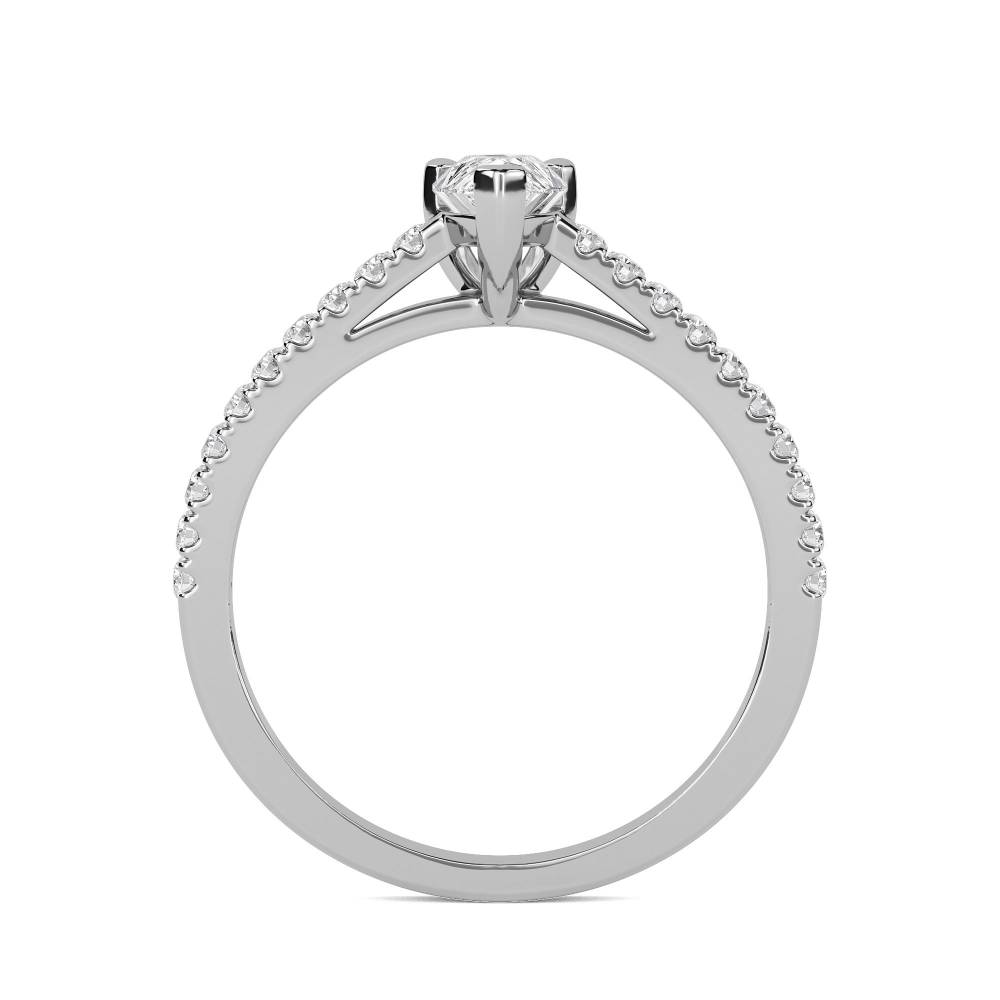 Pear Diamond Shoulder Set Ring W
